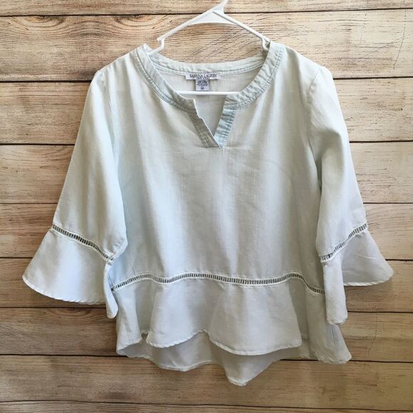 SABRINA LAUREN TOP IN PALE BLUE‎ - Picture 1 of 6